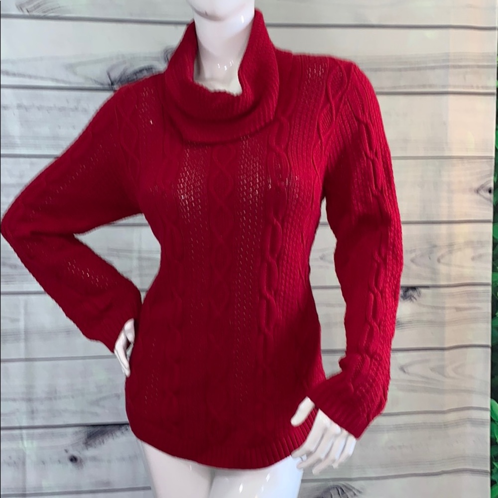 S0LD——Jeanne Pierre cowl neck knit sweater top - Picture 6 of 9